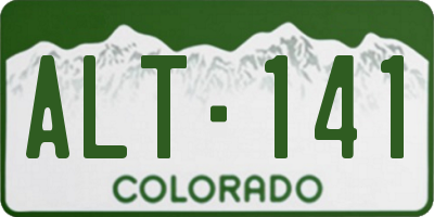 CO license plate ALT141