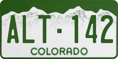 CO license plate ALT142