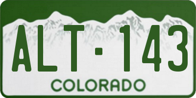 CO license plate ALT143