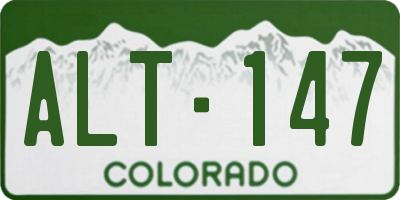 CO license plate ALT147