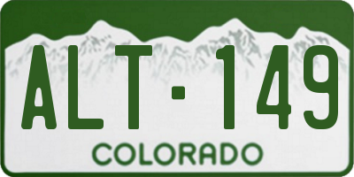 CO license plate ALT149