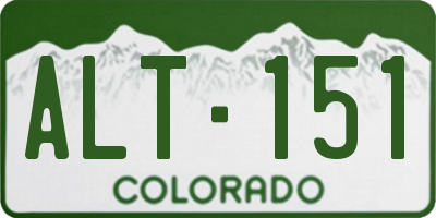 CO license plate ALT151