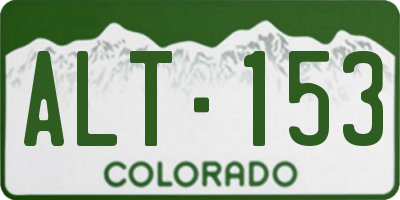 CO license plate ALT153