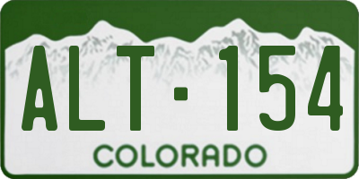 CO license plate ALT154