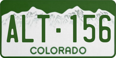 CO license plate ALT156