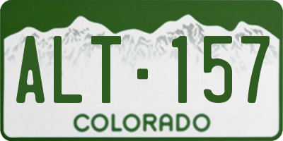CO license plate ALT157