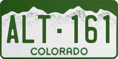 CO license plate ALT161