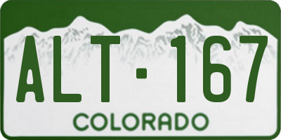 CO license plate ALT167