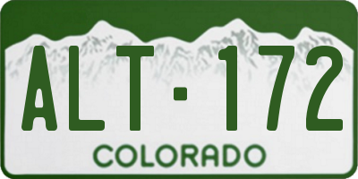 CO license plate ALT172