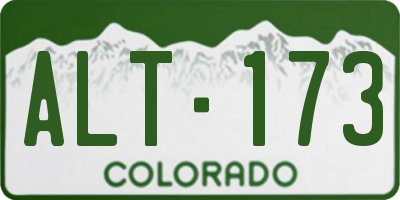 CO license plate ALT173
