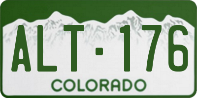 CO license plate ALT176