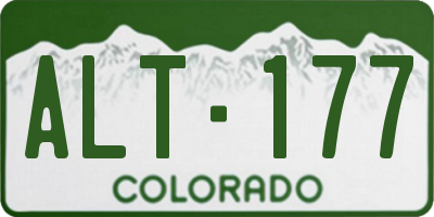 CO license plate ALT177
