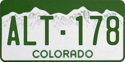 CO license plate ALT178