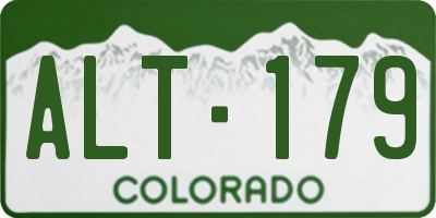 CO license plate ALT179