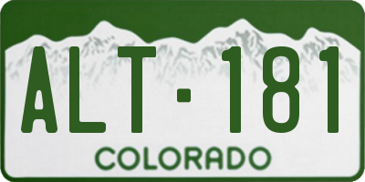 CO license plate ALT181
