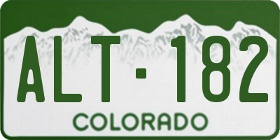 CO license plate ALT182