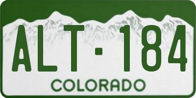 CO license plate ALT184