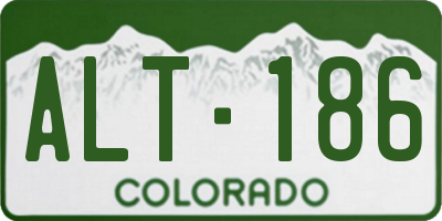 CO license plate ALT186