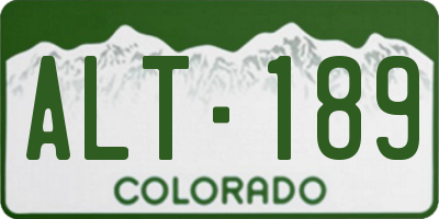 CO license plate ALT189