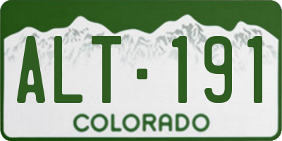 CO license plate ALT191