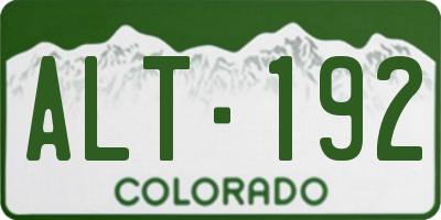 CO license plate ALT192