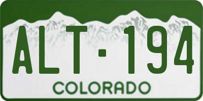 CO license plate ALT194