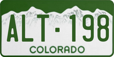 CO license plate ALT198