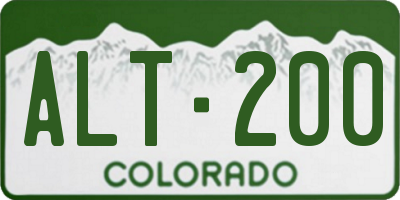CO license plate ALT200