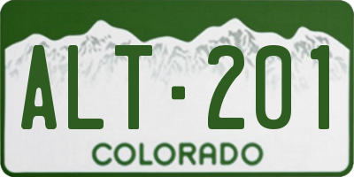 CO license plate ALT201