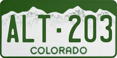 CO license plate ALT203