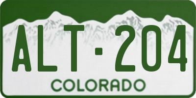 CO license plate ALT204