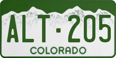 CO license plate ALT205