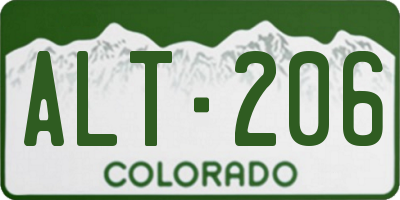 CO license plate ALT206
