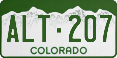 CO license plate ALT207