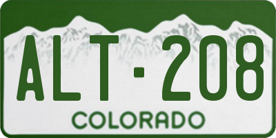 CO license plate ALT208