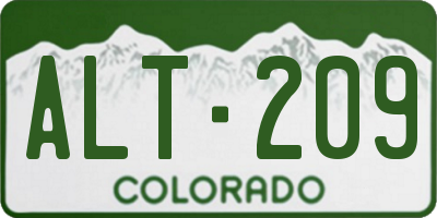 CO license plate ALT209
