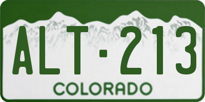 CO license plate ALT213