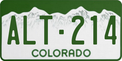 CO license plate ALT214