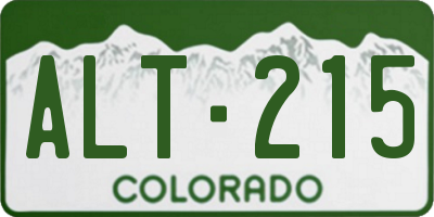CO license plate ALT215