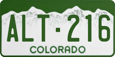 CO license plate ALT216
