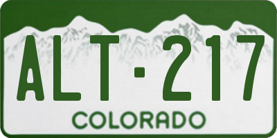 CO license plate ALT217