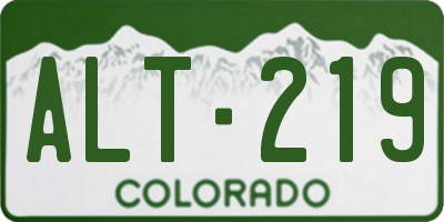 CO license plate ALT219