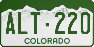 CO license plate ALT220