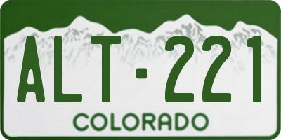 CO license plate ALT221