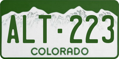CO license plate ALT223