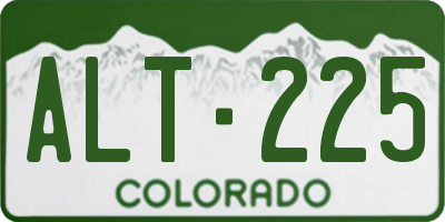 CO license plate ALT225