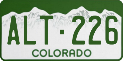 CO license plate ALT226
