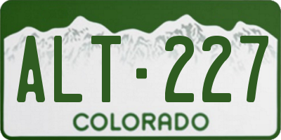 CO license plate ALT227