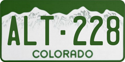 CO license plate ALT228