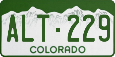 CO license plate ALT229